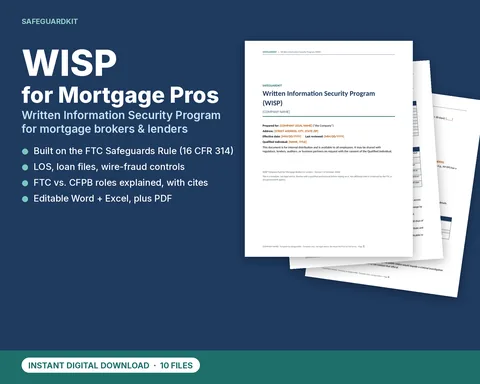WISP Template Pack for Mortgage Brokers and Lenders cover